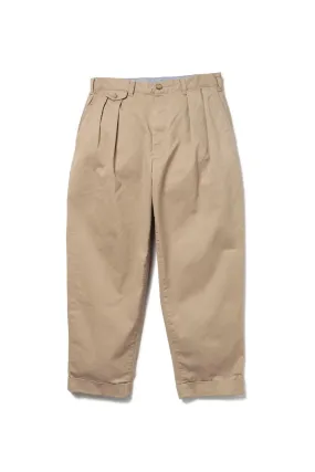 2 Pleats Twill Pant - Khaki