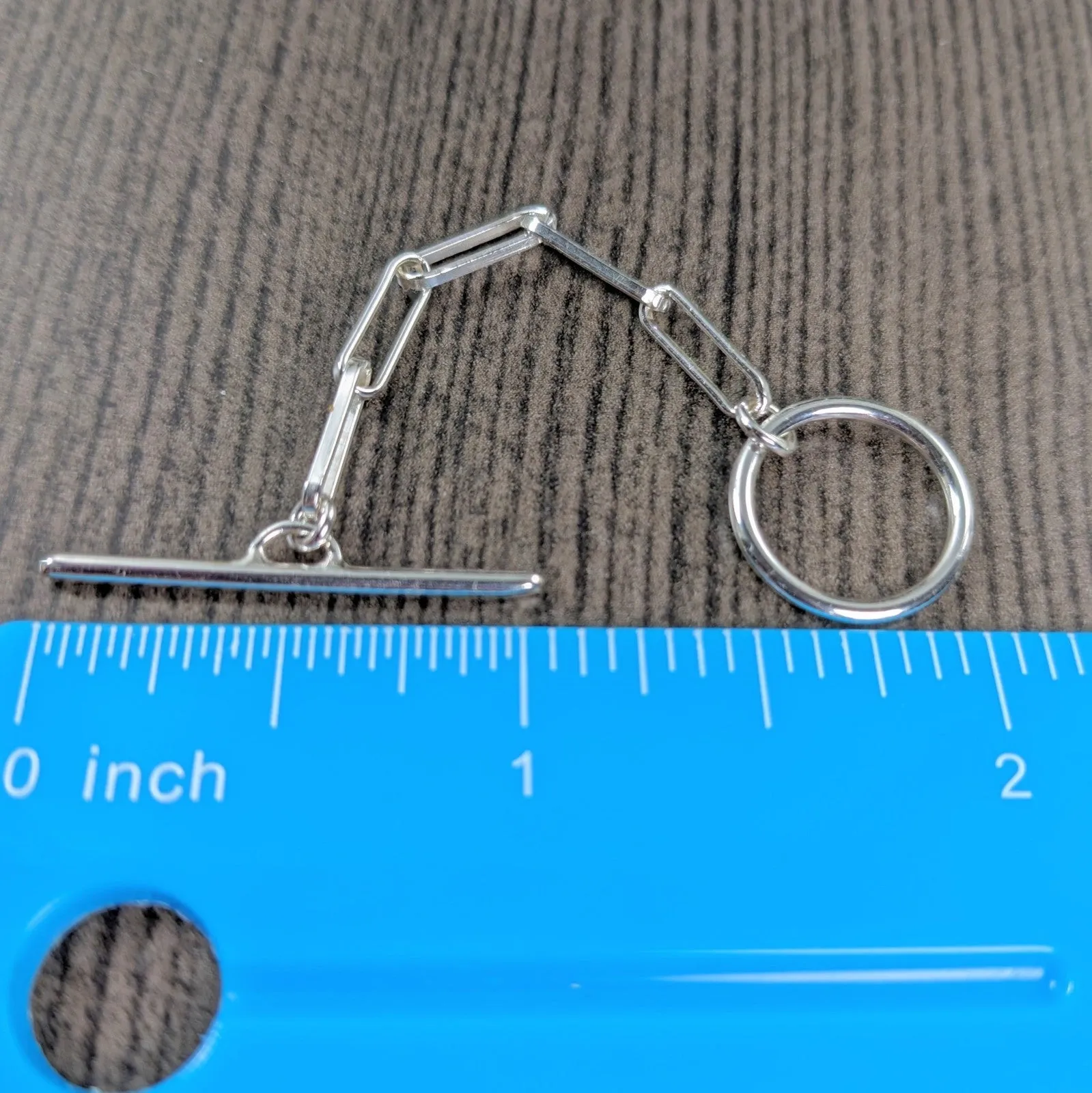 2.5 inches, toggle clasp extender necklace extension in sterling silver, PaperClip chain