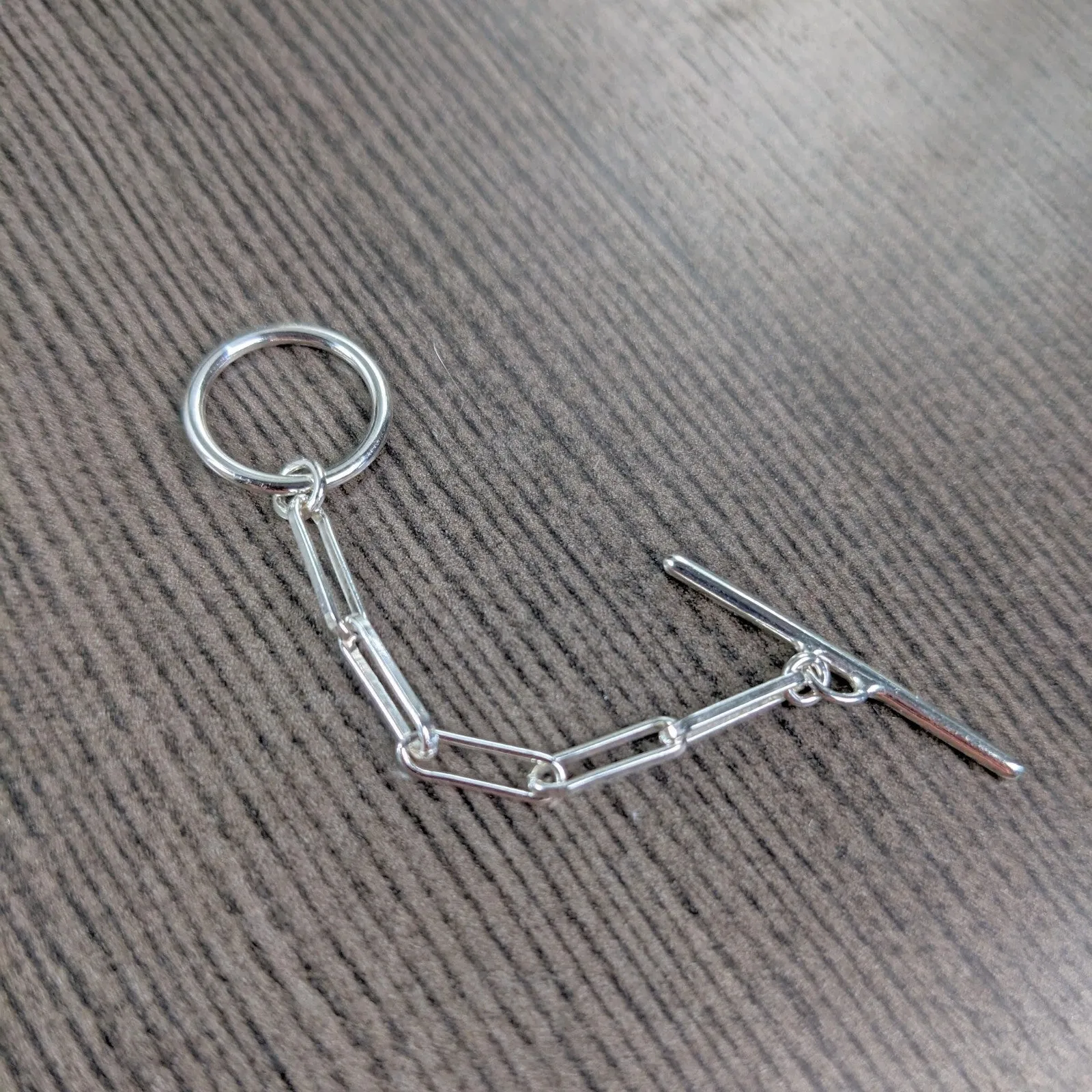 2.5 inches, toggle clasp extender necklace extension in sterling silver, PaperClip chain