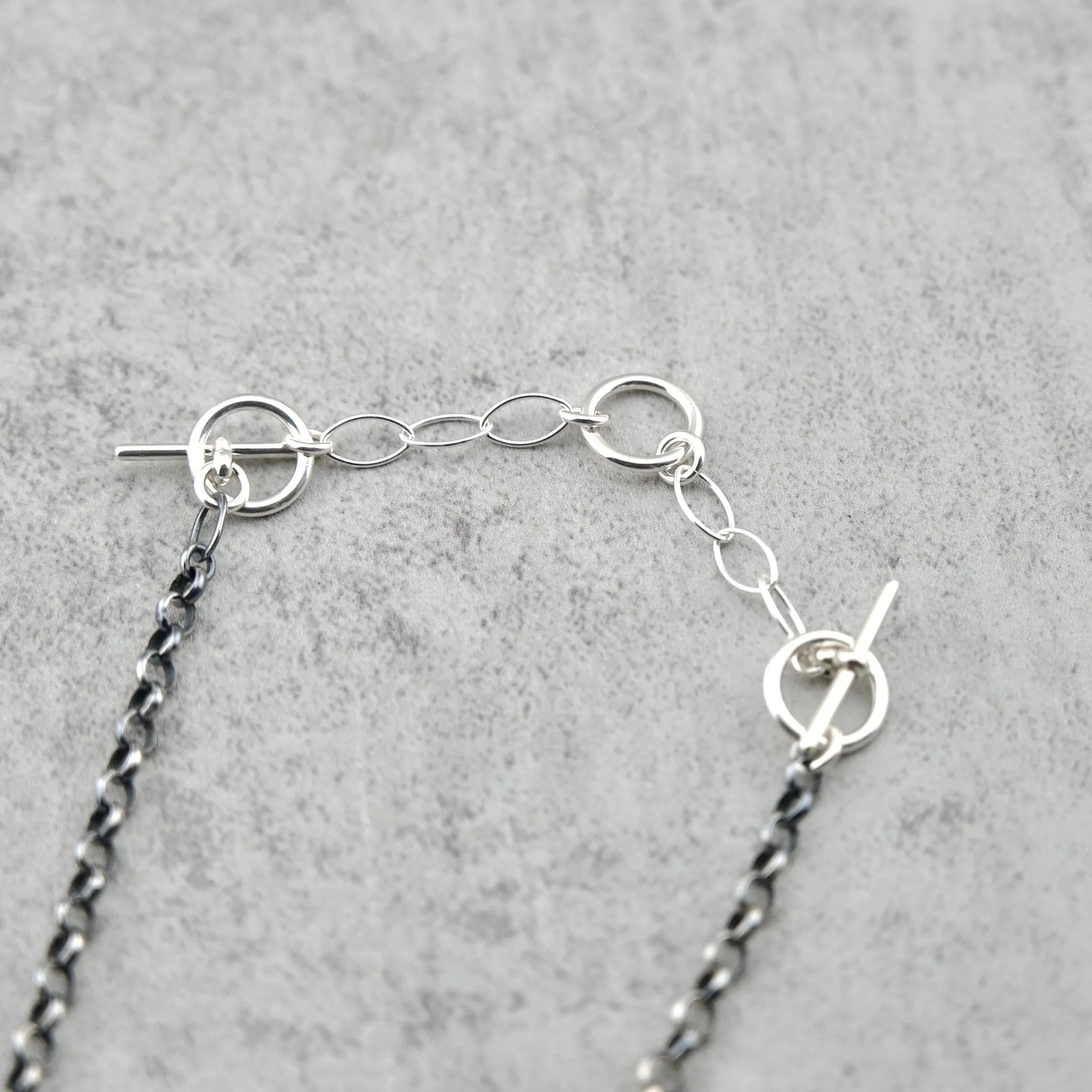 3 inches, double toggle clasp extender sterling silver necklace extension