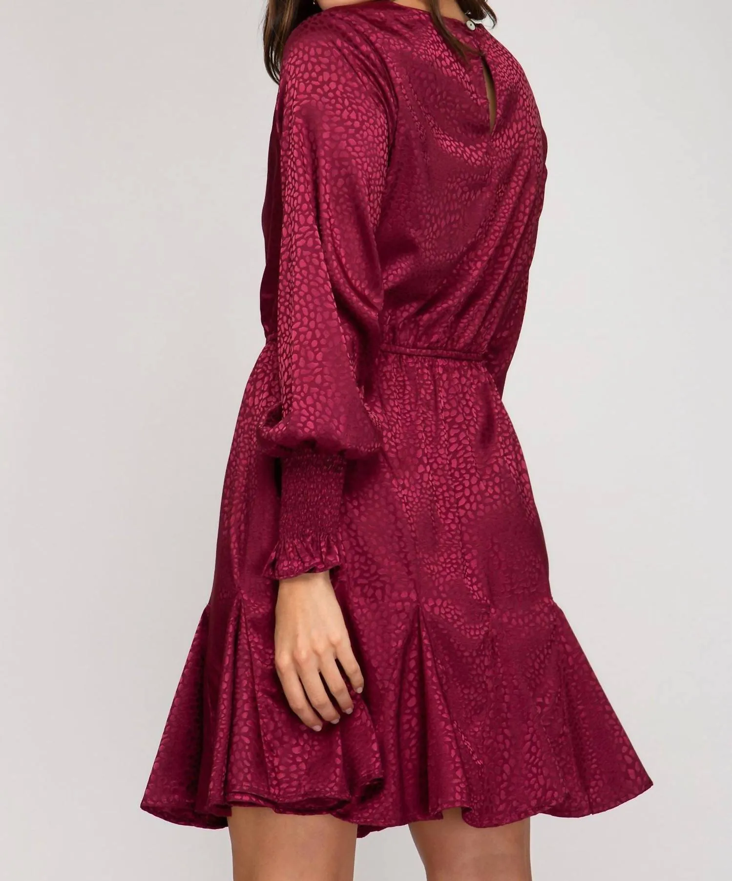 Animal Jacquard Godet Dress