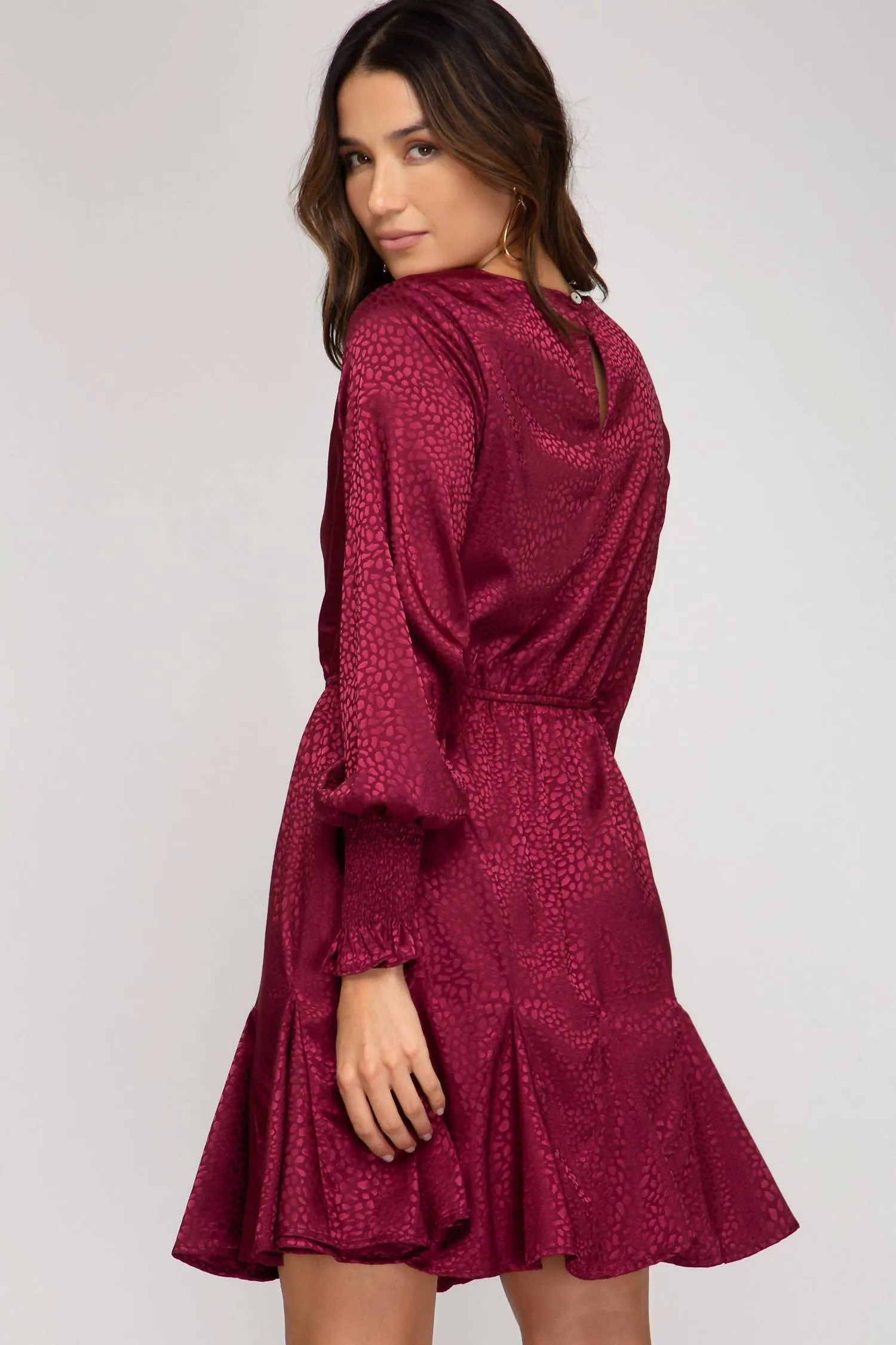 Animal Jacquard Godet Dress