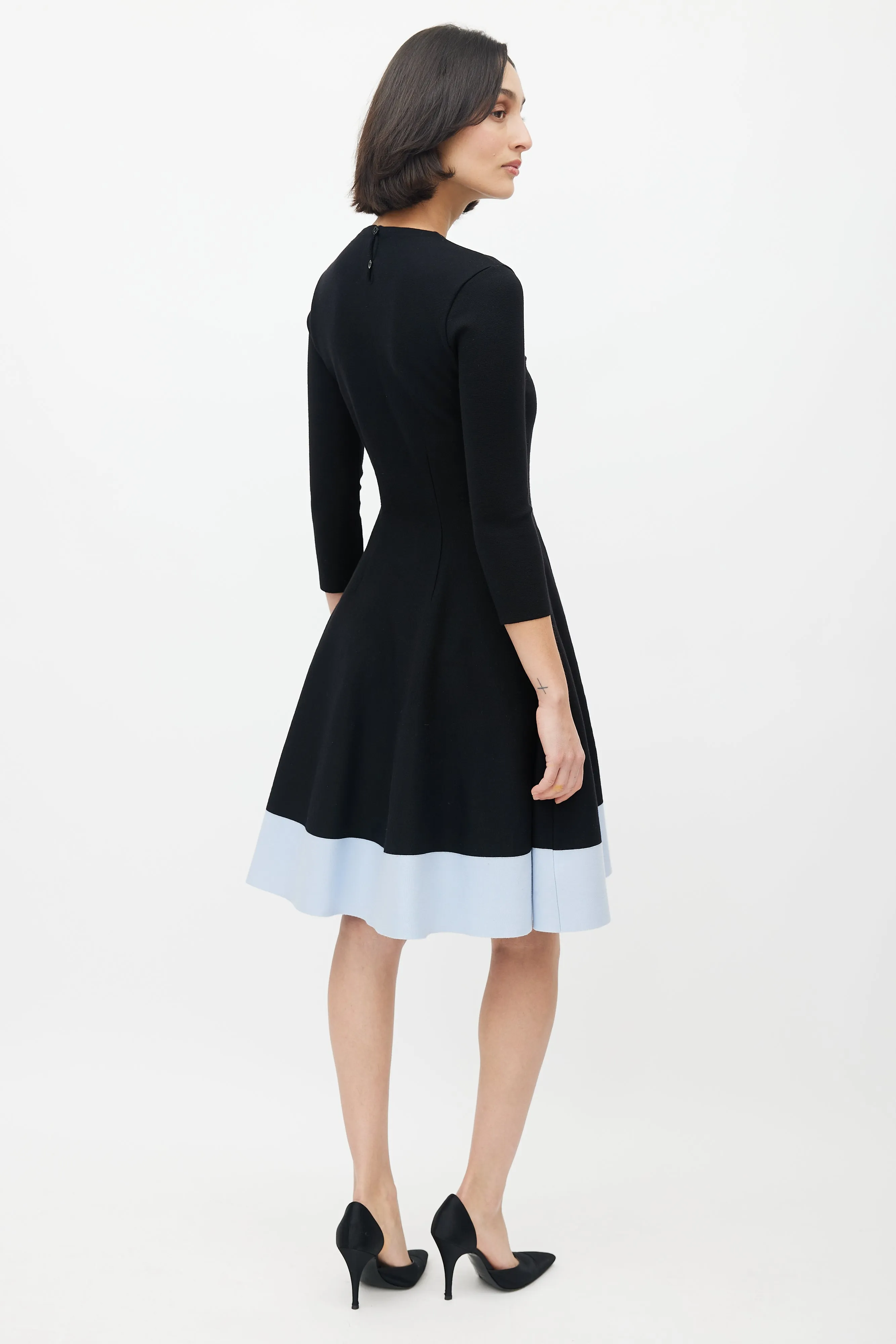 Black & Blue Flared Dress