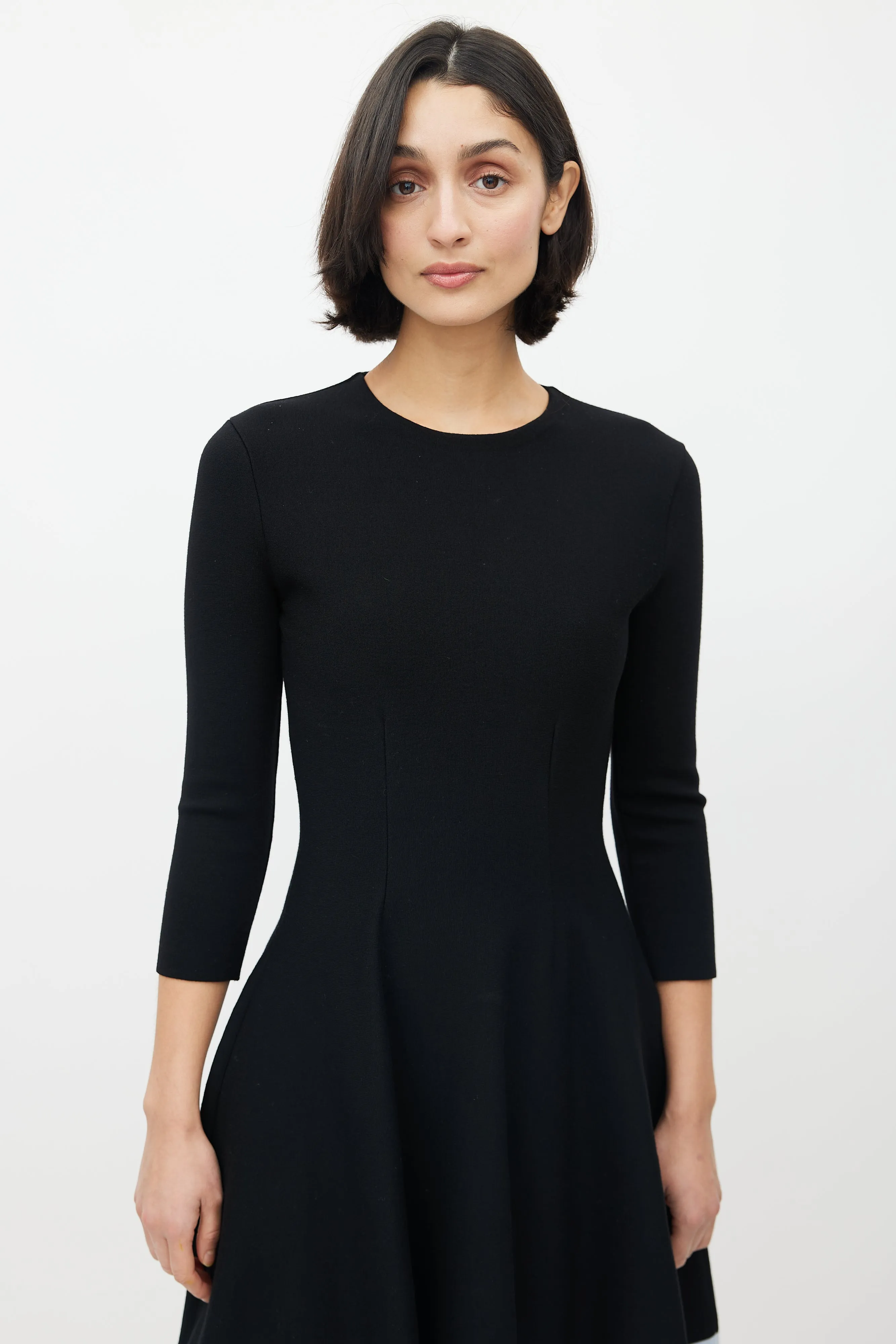 Black & Blue Flared Dress