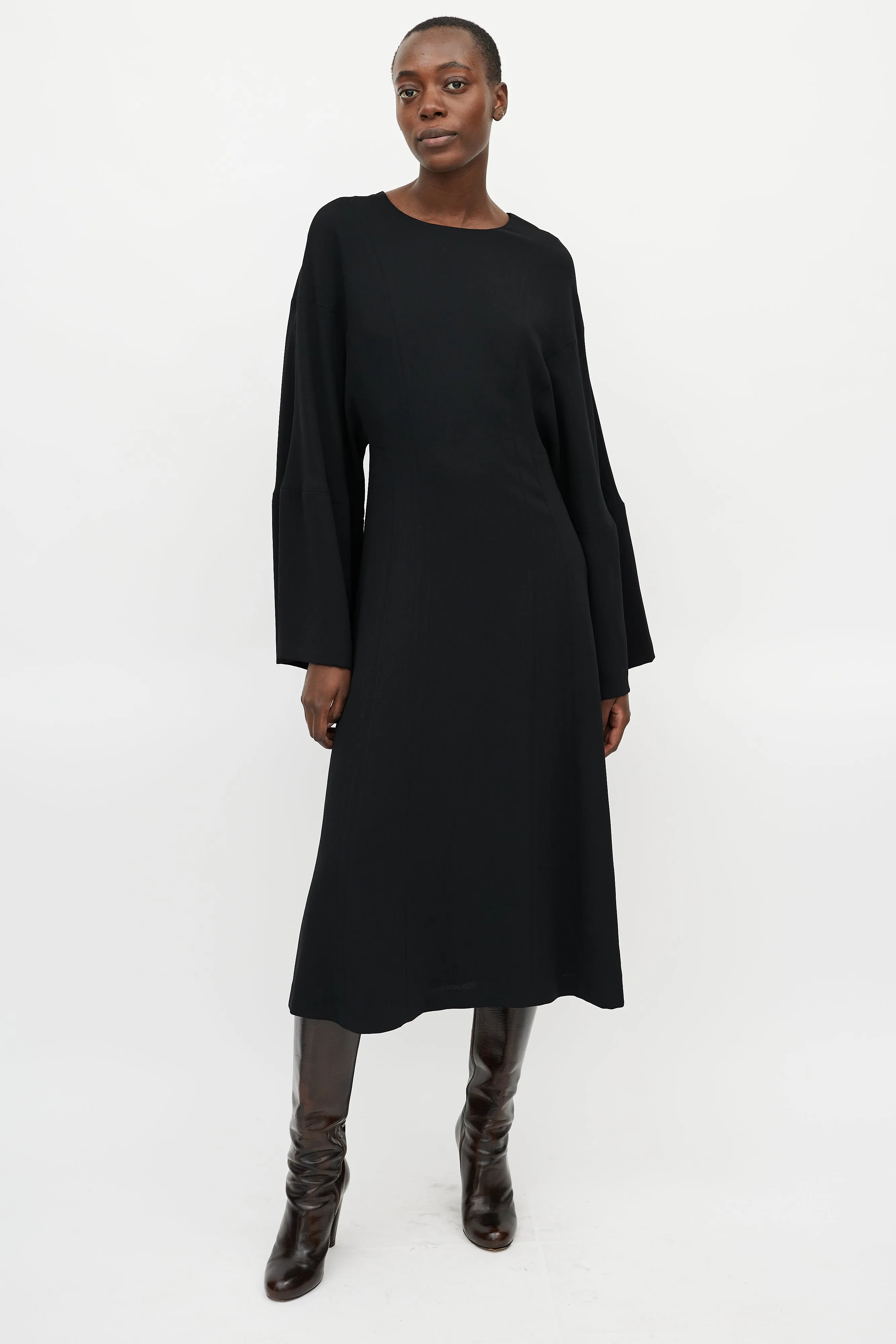 Black Flared Maxi Dress