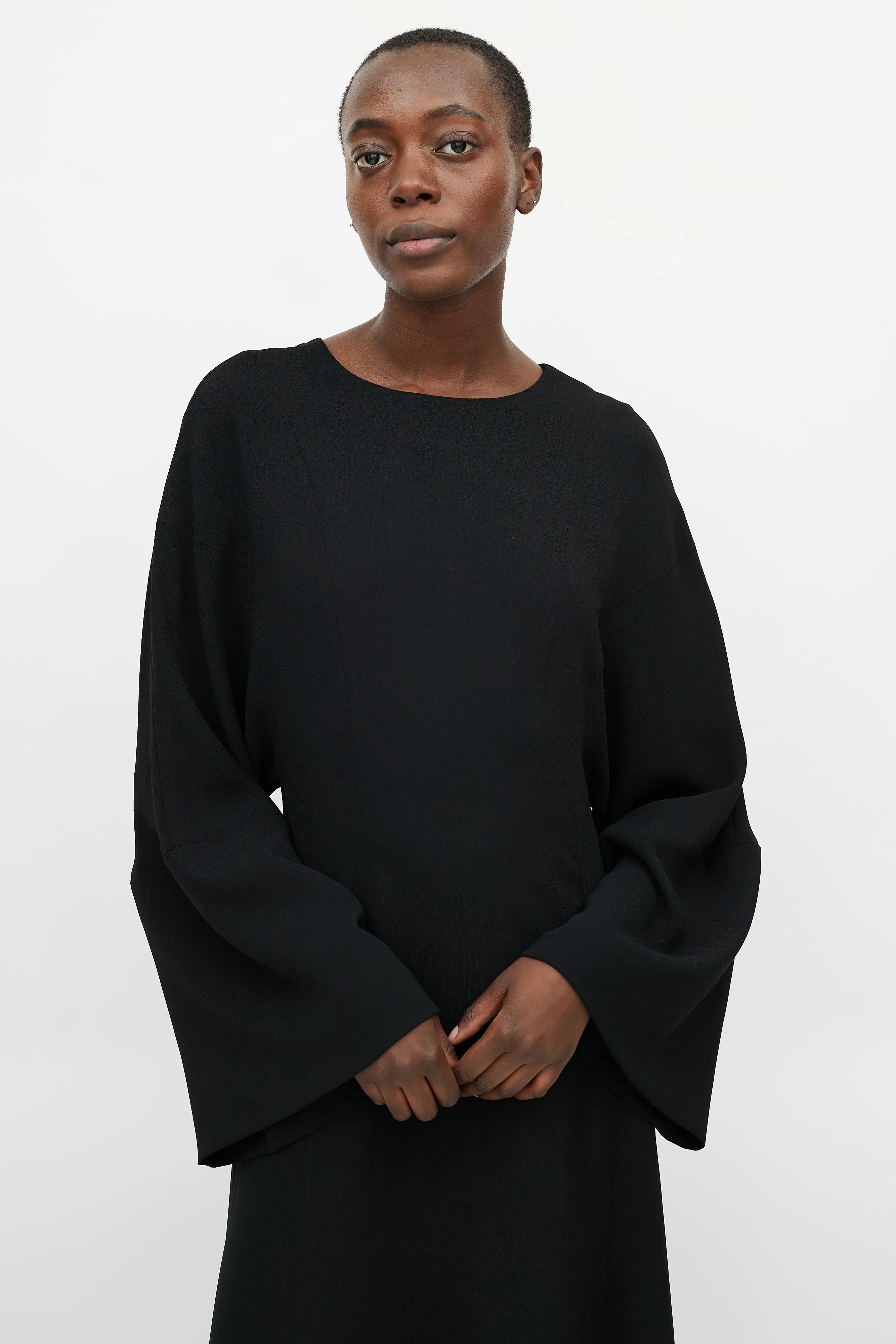 Black Flared Maxi Dress