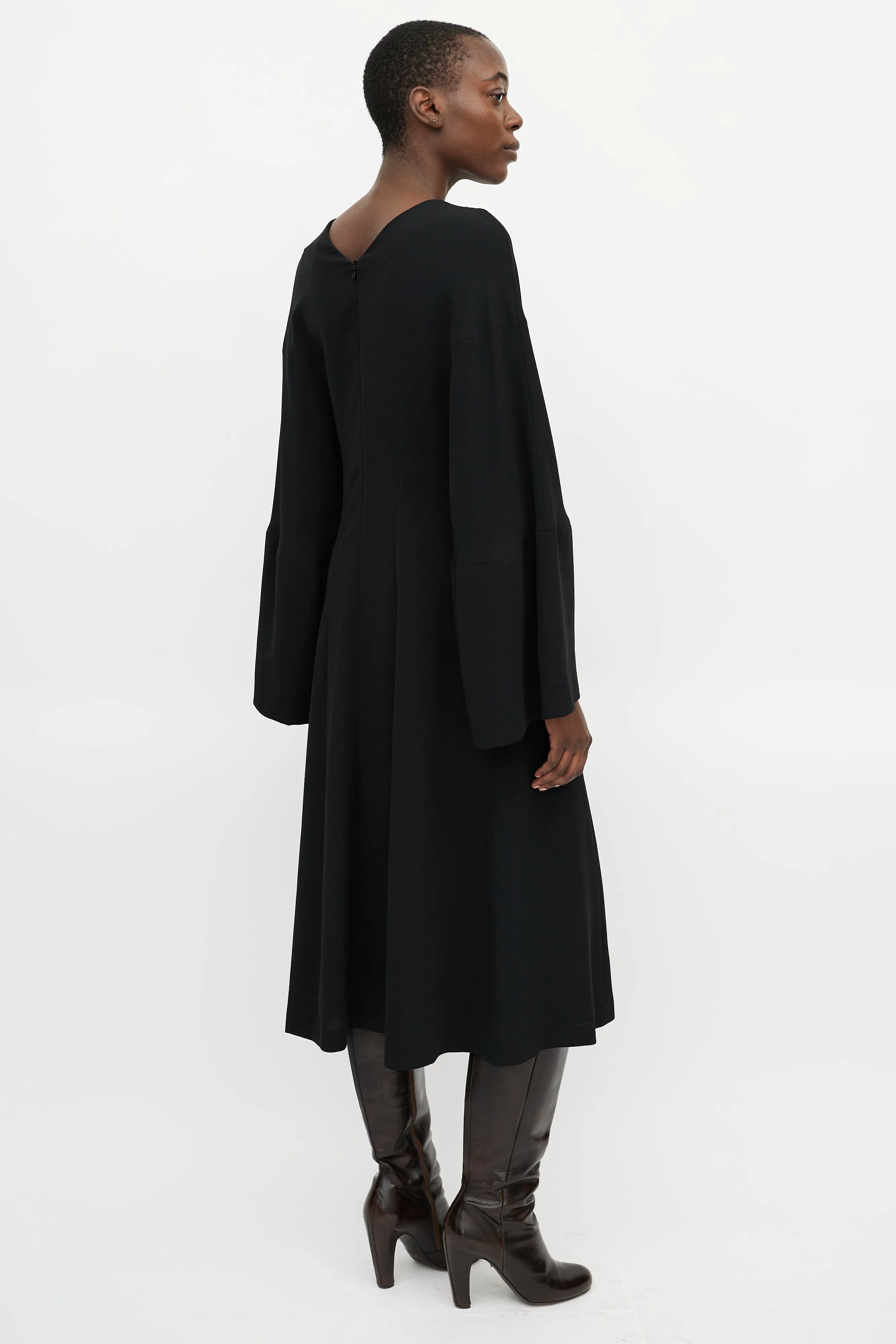 Black Flared Maxi Dress