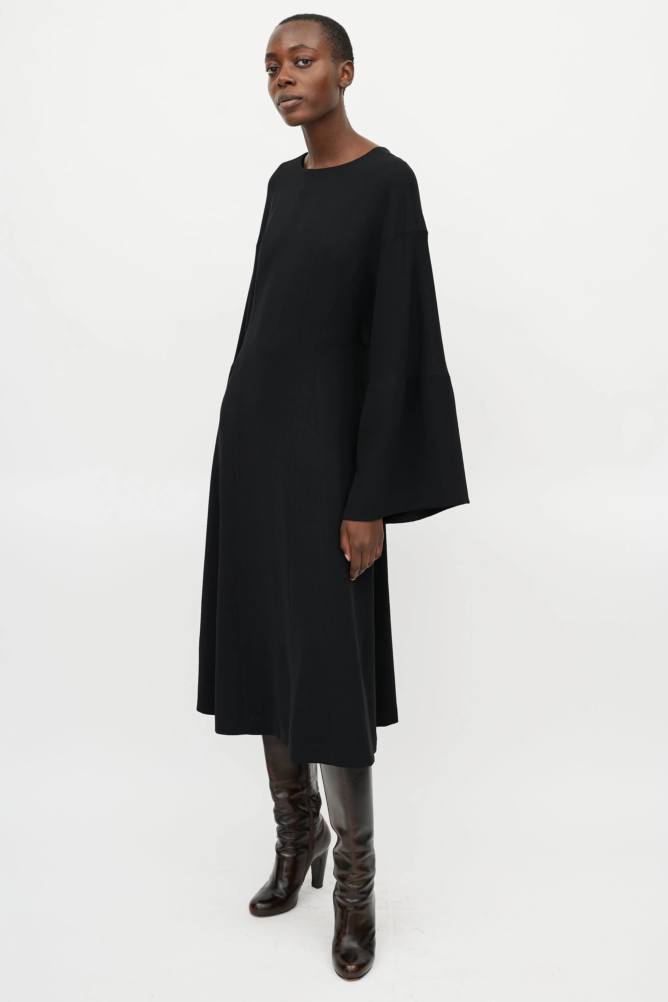 Black Flared Maxi Dress