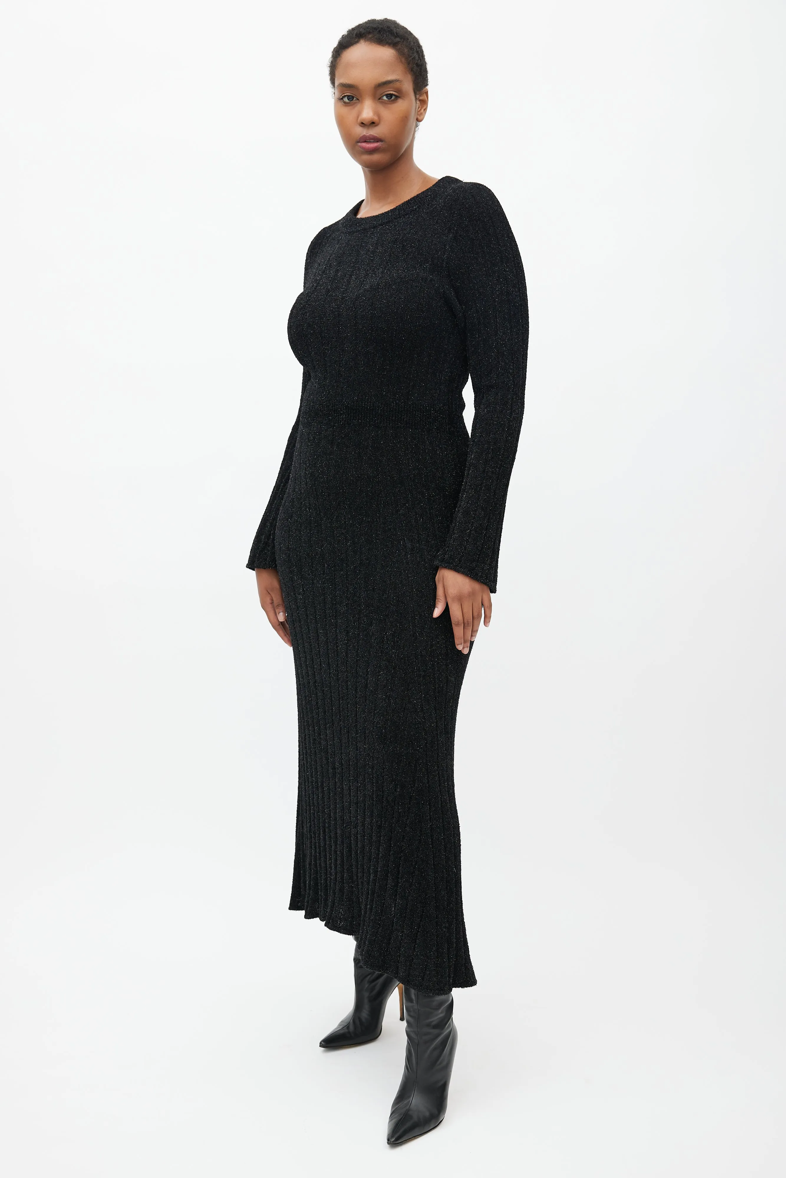 Black Glitter Maxi Dress