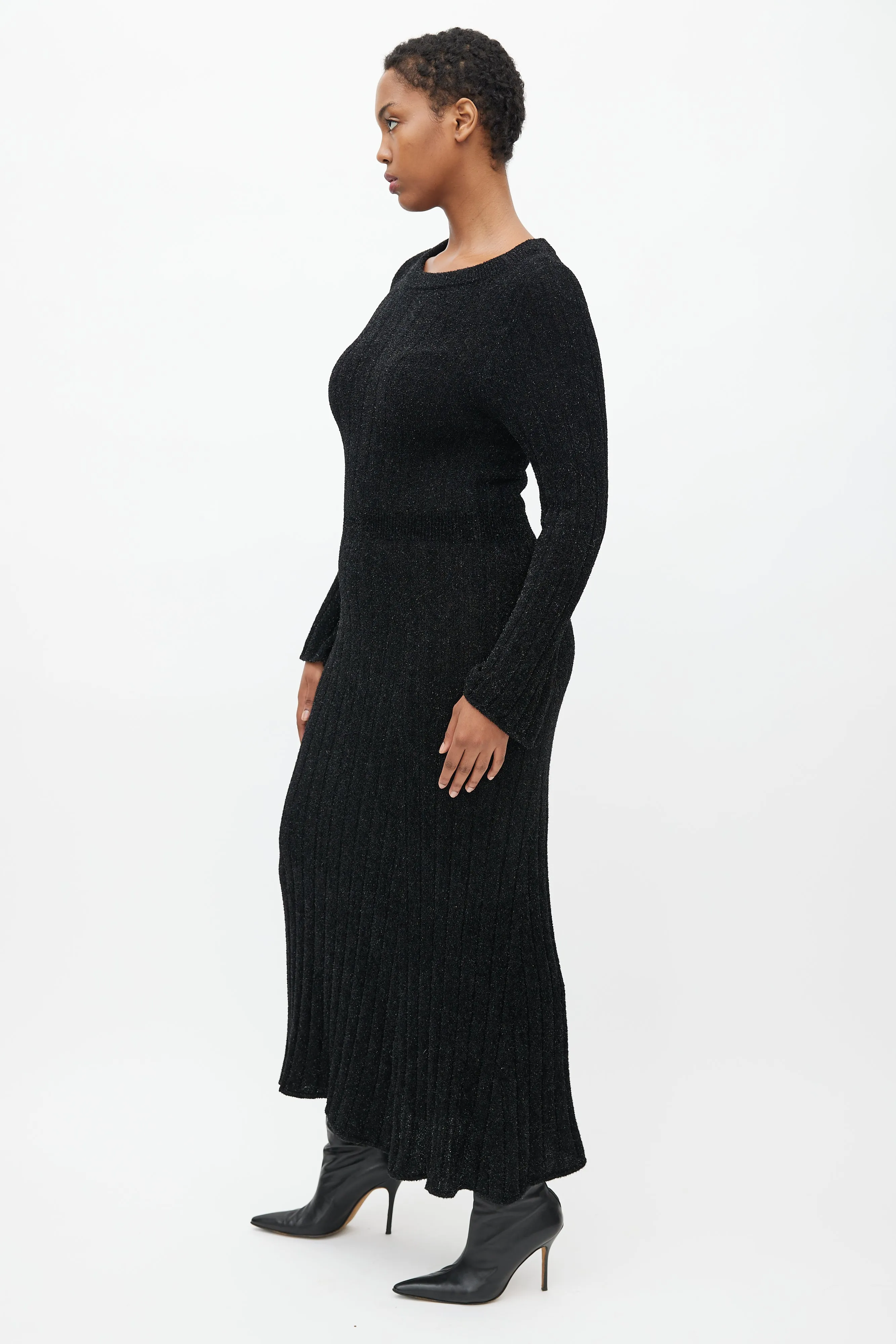 Black Glitter Maxi Dress