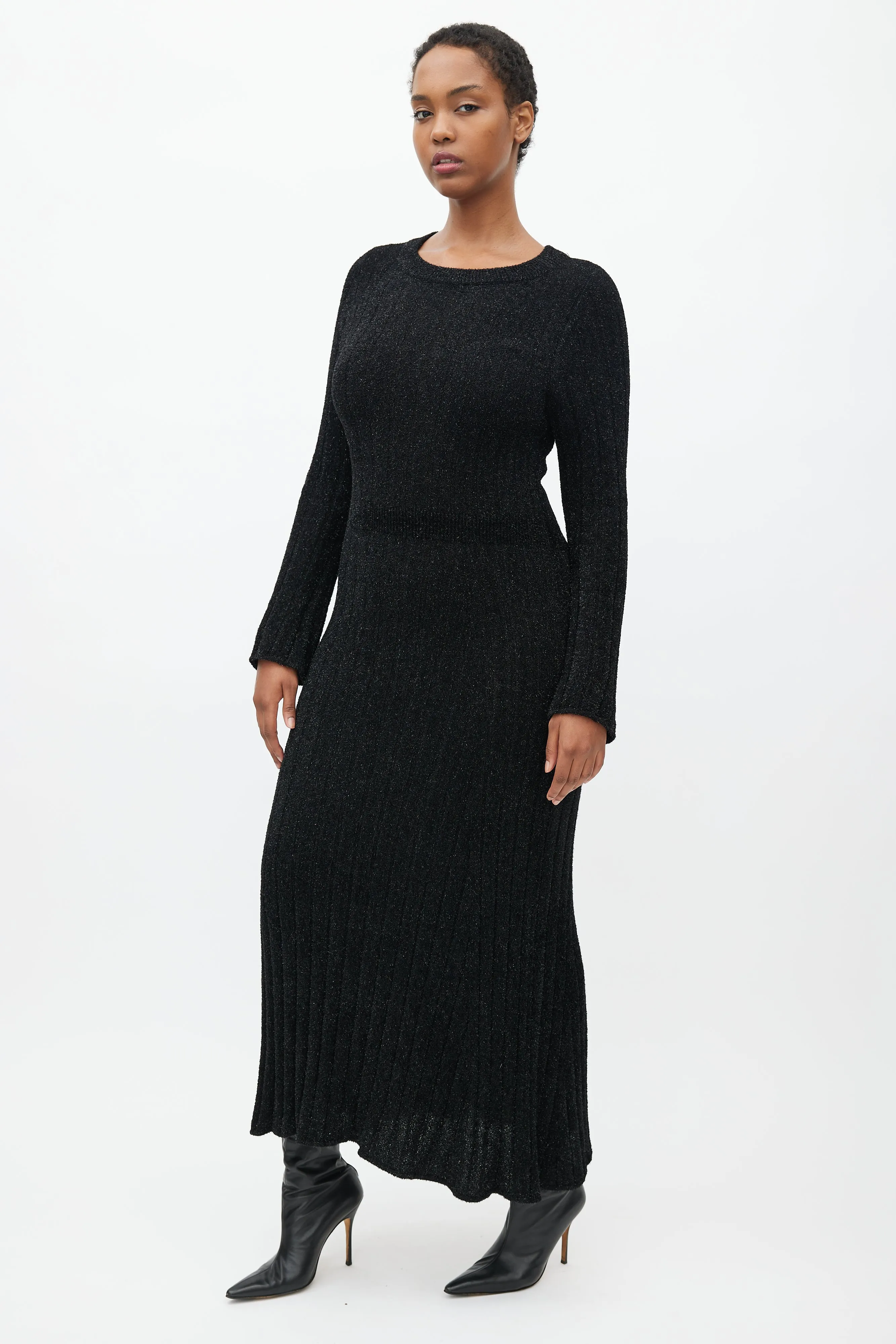 Black Glitter Maxi Dress