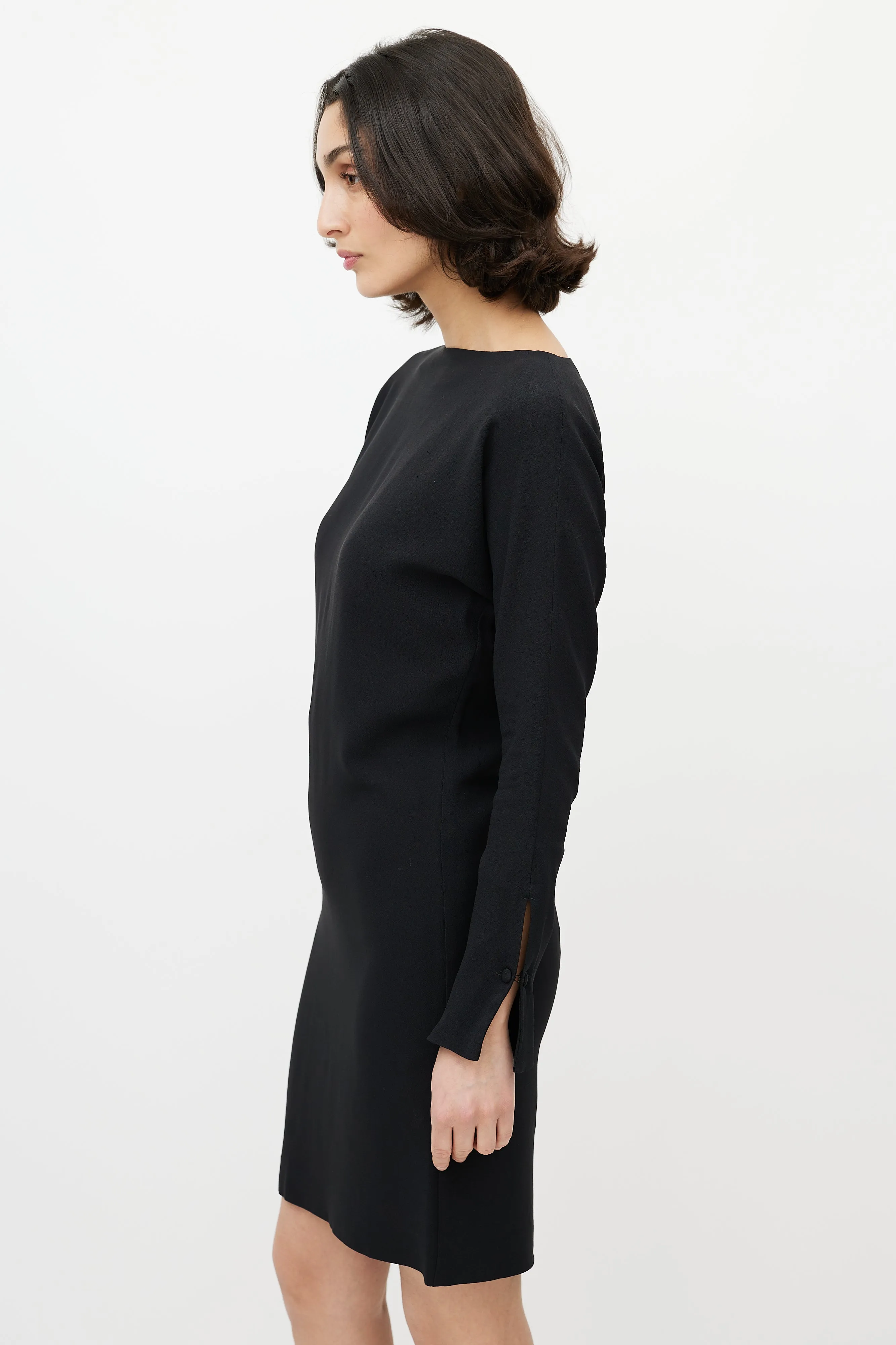 Black Long Sleeve Mini Dress