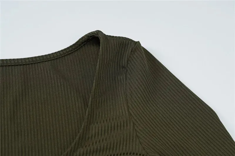 Chic Fall Ribbed Mini Dress for Trendy Women