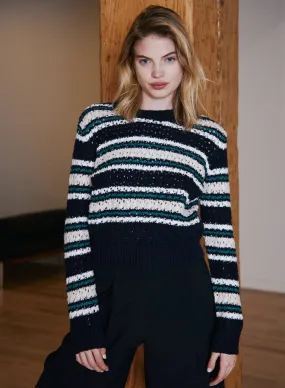 Chunky Stripe Fancy Stitch Crew