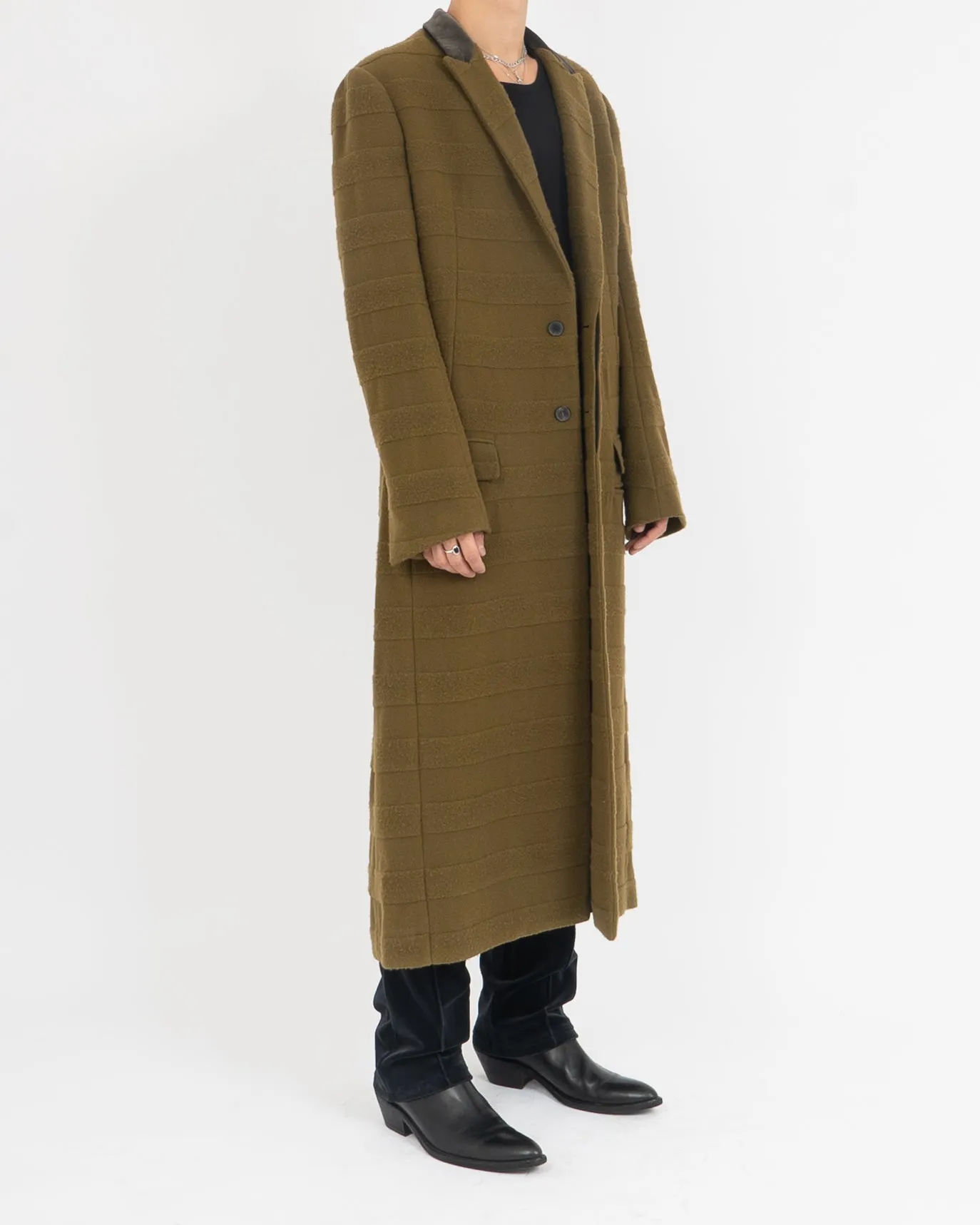 FW18 Ankle Length Khaki Wool Coat