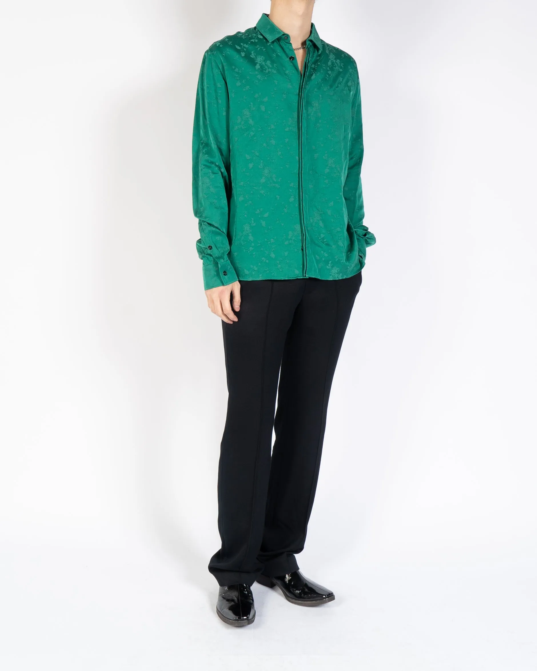 FW18 Green Floral Viscose Shirt