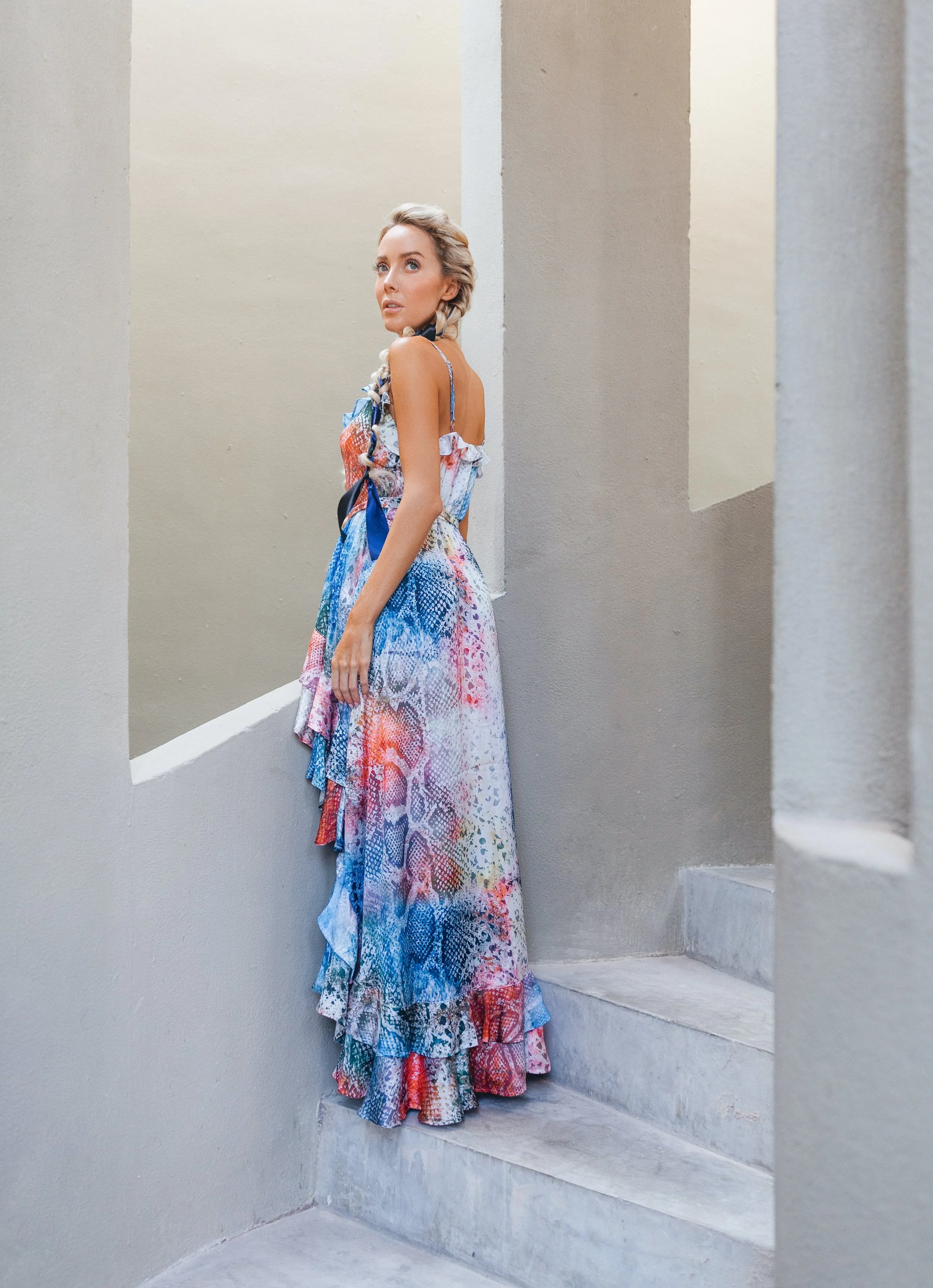 Juliette Rainbow Snakeskin Dress