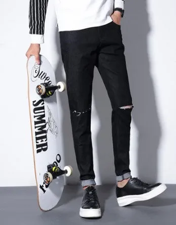 Men's High Quality Casual Ripped Skinny Jeans