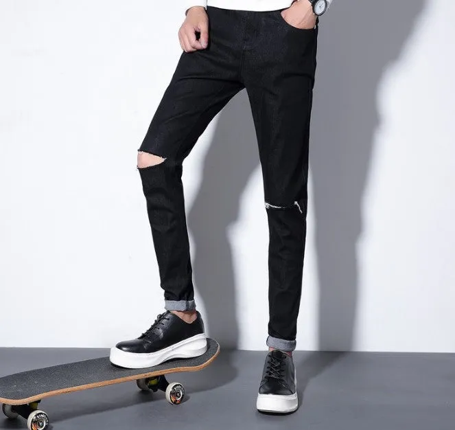 Men's High Quality Casual Ripped Skinny Jeans