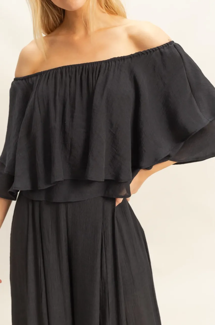Off-the-Shoulder Blouse and Pants Set-Pants