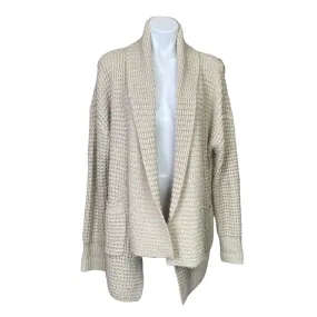 POL | Women's Beige Knit Long Sleeve Open Cardigan Sweater | Size: L