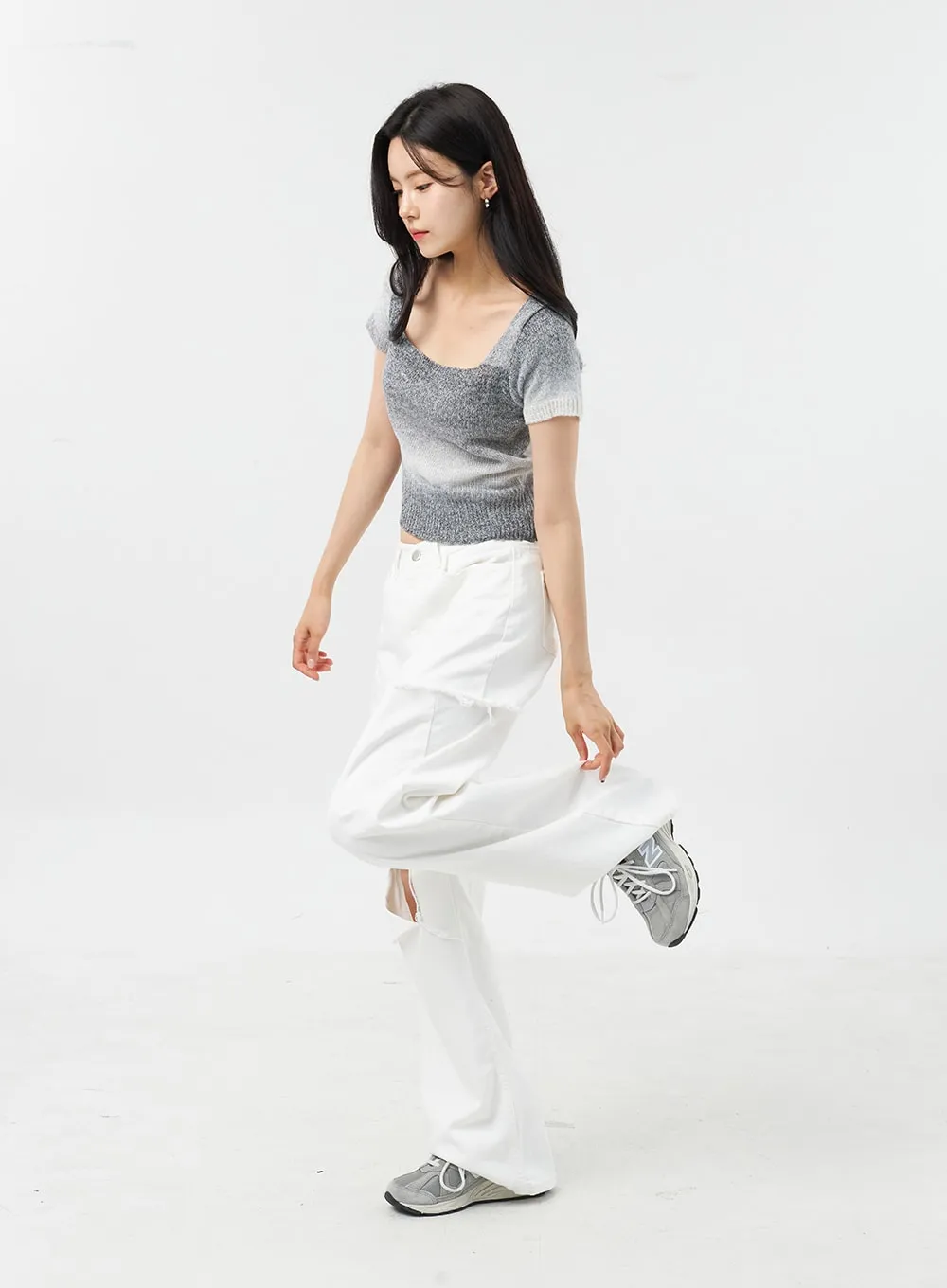 Ripped Baggy Cotton Pants OU305
