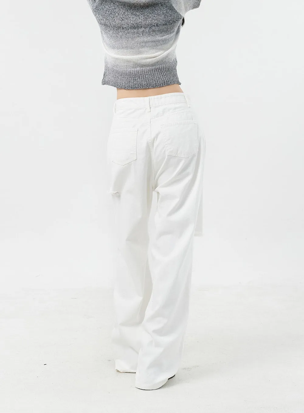 Ripped Baggy Cotton Pants OU305