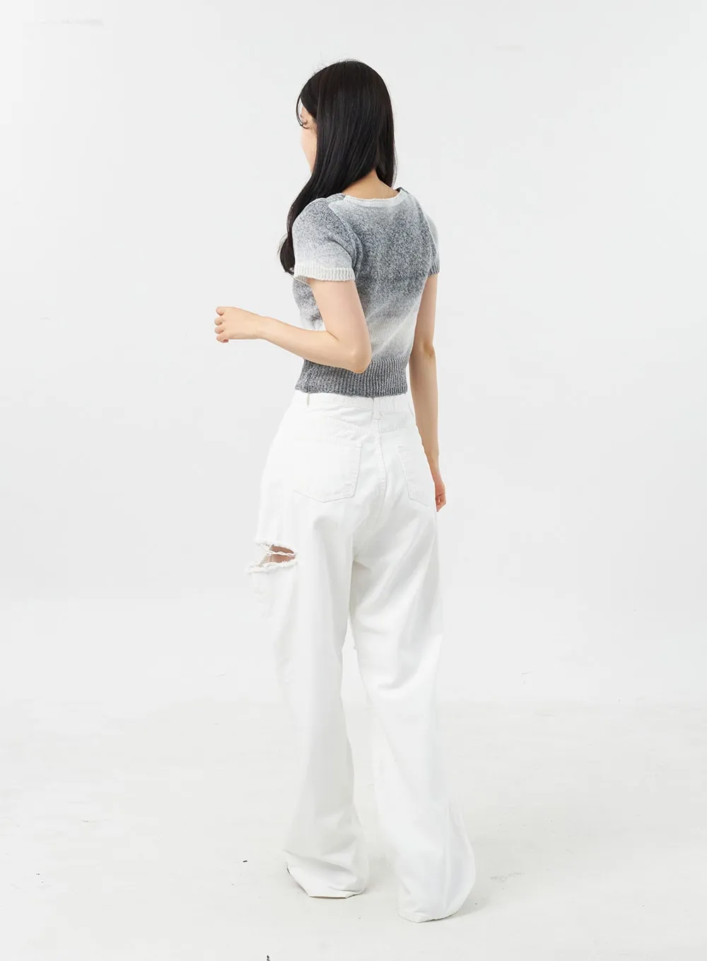 Ripped Baggy Cotton Pants OU305