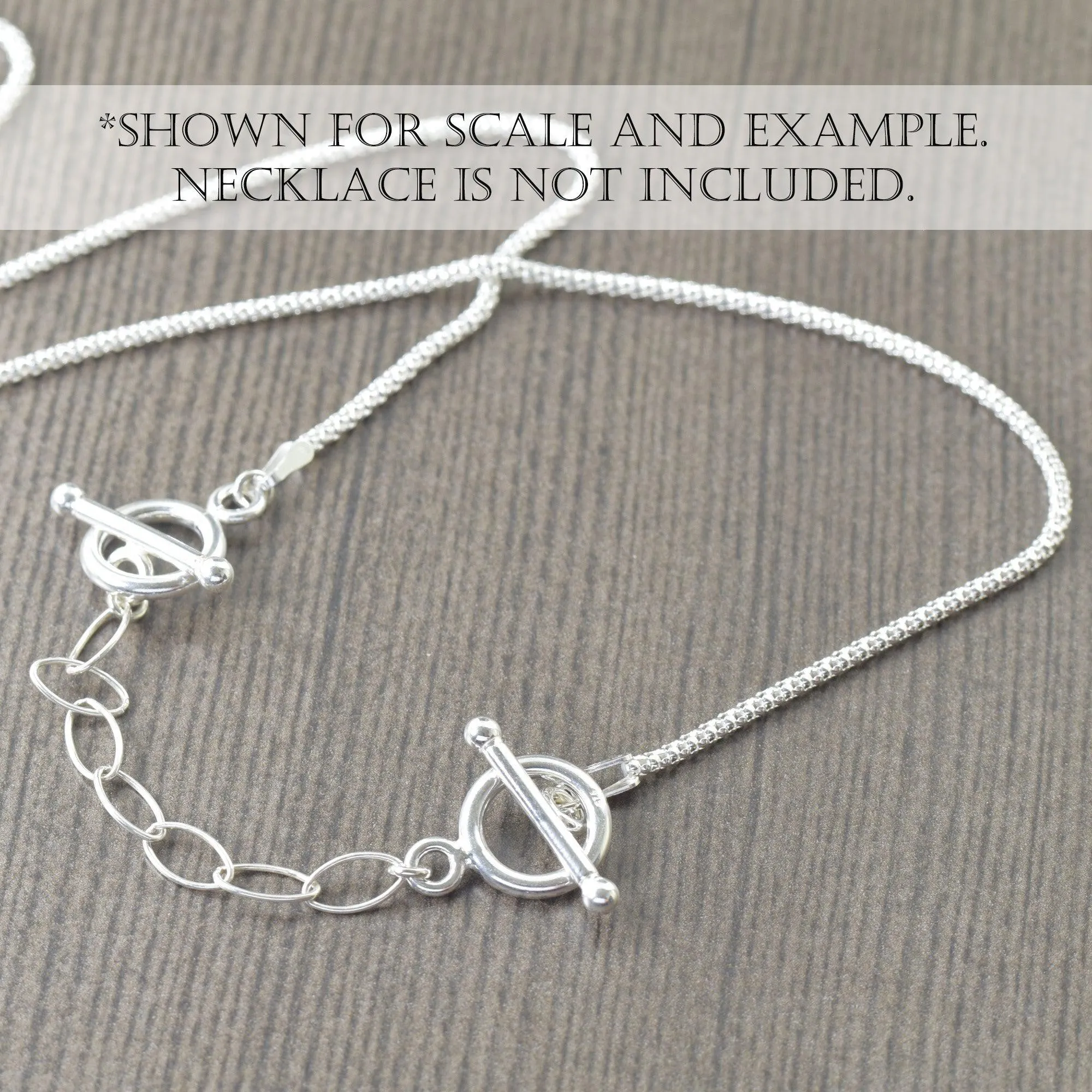 Sterling silver necklace extensions for toggle clasp, in 2-5 inches