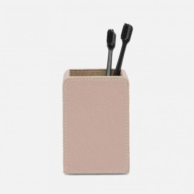 Victoria Toothbrush Holder Leather Dusty Rose