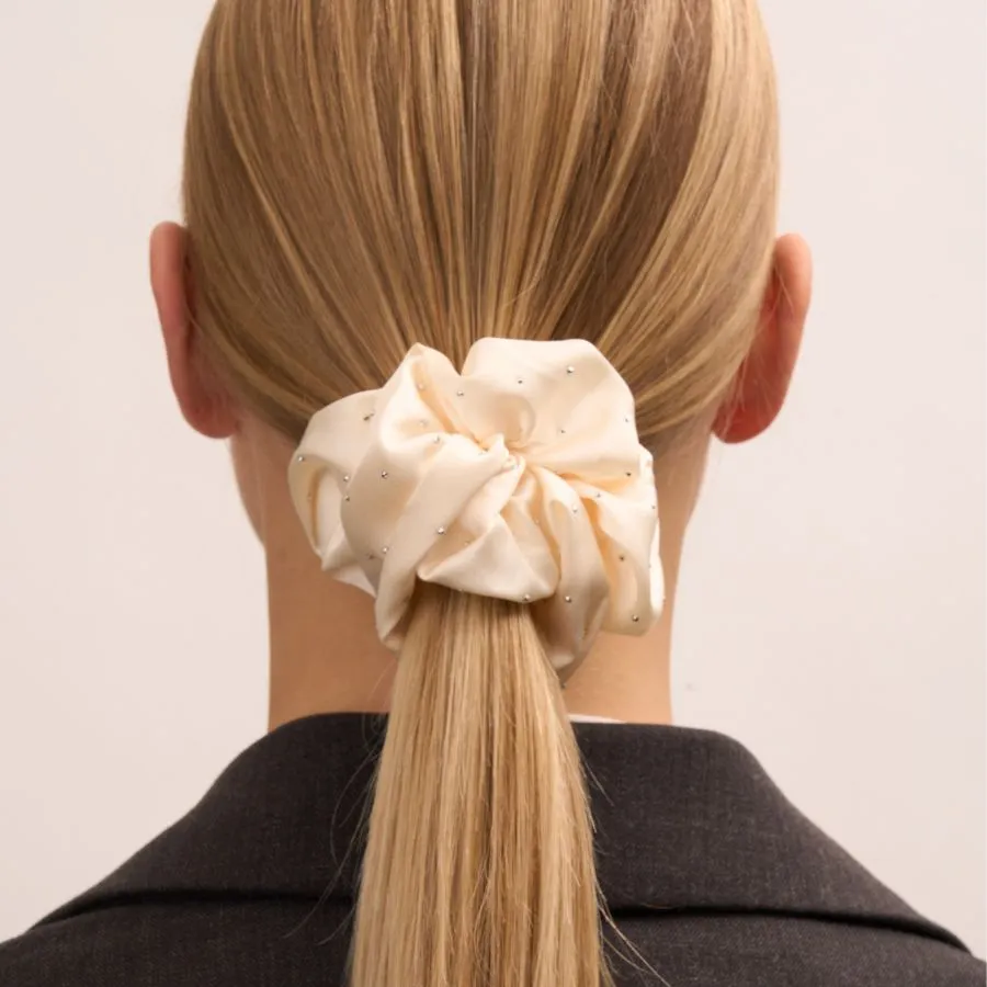 White Silky Soft Fluff Scrunchy